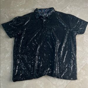 Black Sequin Men's Shirt